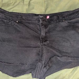 Black Torrid low rise jean shorts
